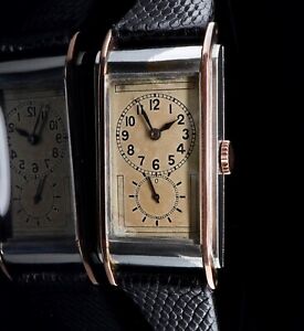1933 Vintage Rolex Prince Ultra Prima Steel & Pink Gold Stepped Case Watch 1768