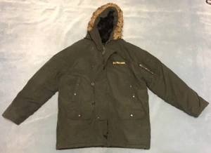 Men's Large US POLO ASSN PufferWinter Lined Jacket Coat Blue - Picture 1 of 12