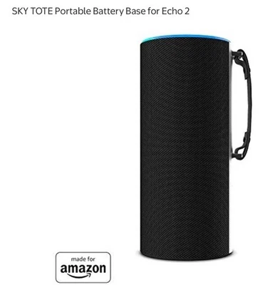 Ninety7 Sky 便携式电池底座适用于亚马逊 Echo 2 - 碳!! — 第 1/4 张图片