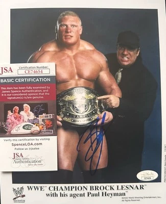 FOTO FIRMADA AUTOGRAFIADA 8X10 WWE Brock Lesnar certificado de autenticidad JSA CE74654 Foto 1 de 2