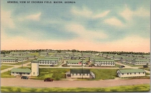 Postal de colección COCHRAN FIELD - Macon, Georgia LINO "Vista general" Segunda Guerra Mundial - Imagen 1 de 2