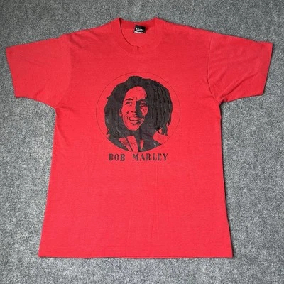 Camiseta De Colección Años 80 Bob Marley Puntada Única Camiseta Banda Reggae Años 80 Camiseta Rara Roja Foto 1 de 4