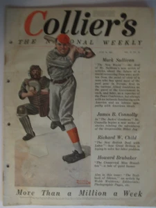 1919 Colliers June "young man batting" illus. by Norman Rockwell ,complete - Picture 1 of 2