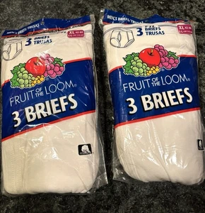 (2) Vintage NOS 2001 Fruit of The Loom Herren Slips weiß Baumwolle 3er Pack XL 42-44 - Bild 1 von 5