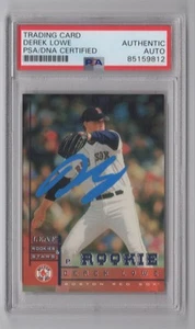 1998 LEAF DEREK LOWE ROOKIE AUTO 85159812 PSA BOSTON RED SOX #234 - Foto 1 di 2