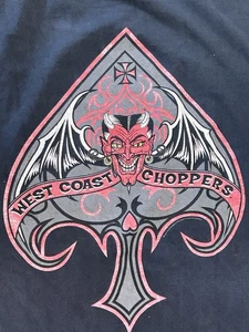 Y2K West Coast Choppers Shirt XL Devil Demon Spades Biker Grunge Jesse James EUC - Picture 1 of 5