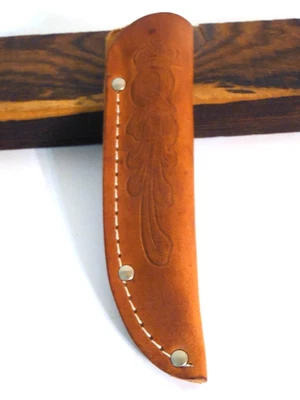 Funda de cinturón de cuero Queen City años 90 hoja fija pequeña, trampero, cazador, de colección Foto 1 de 4