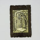 Vtg Mcm Multi Products Inc 1148 Usa Faux Wood Gold Jesus Knocking At Door Plaque