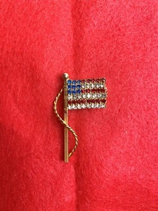 Vintage seltener Fund amerikanische Flagge Brosche Anstecknadel mit rot weißen & blauen Strasssteinen - Bild 1 von 5