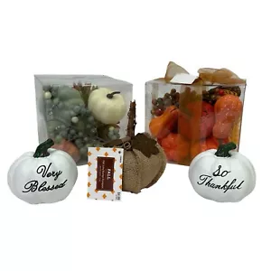 NWT Fall/Autumn Halloween Craft Supplies Home Decor Lot/5 Pumpkins/Wreath Craft - Picture 1 of 16