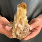 383gTransparent natural beautiful yellow crystal quartz crystal cluster