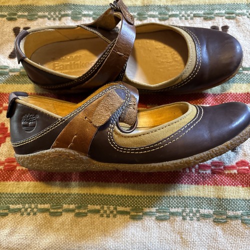 Scarpe da donna Timberland taglia 5 5 Earthkeepers in pelle marrone Mary Jane usate in ottime condizioni