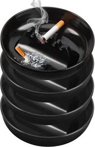 4Pack Outdoor Ashtray Plastic Ashtrays for Patio Home Office with 5 Cigaret - Picture 1 of 2