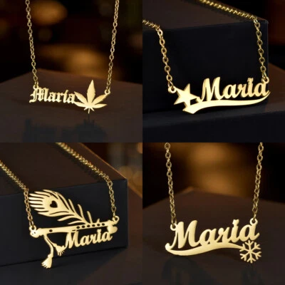 Colar com nome personalizado novo design personalizado pingente de penas joias para presentes - Imagem 1 de 4