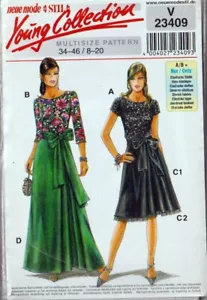 Neue Mode Stil 23409 Dress Pattern 2 Piece Formal Misses Plus Size 8 to 20 New - Picture 1 of 2