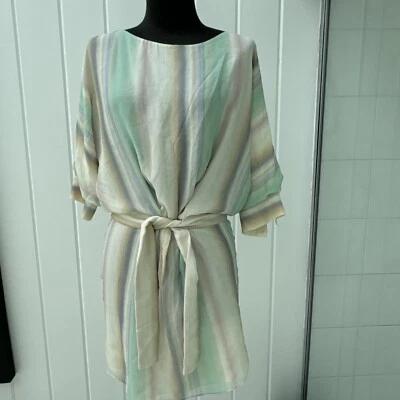 Vestido Fendi Pastel Seda Corbata Talla 38 US 2 Foto 1 de 4