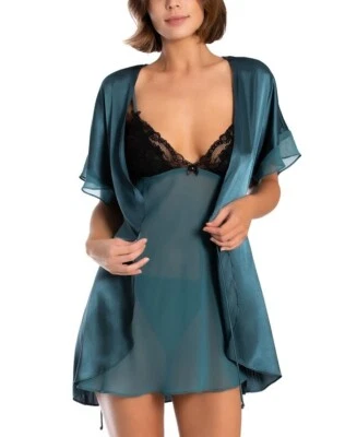 Conjunto de 3 peças de tanga e roupão novo com etiquetas Linea Donatella tamanho XL Secret Wish Babydoll SRW043 - Imagem 1 de 4