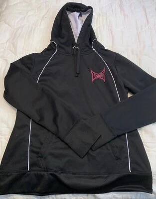 Tapout 套头连帽衫女式大码黑色和粉红色标志 Y2K — 第 1/4 张图片