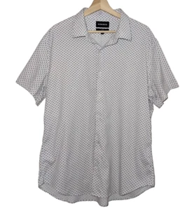 Bonobos Men's Slim Fit Short Sleeve Button Down Camp Shirt Size XL White Print - Picture 1 of 8