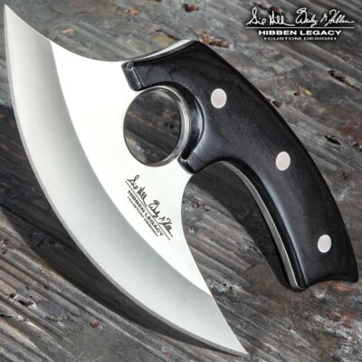 Hibben Legacy Ulu Knife And Leather Sheath | 5cr15 Stainless Steel  | 7 5/8" - Image 1 of 4