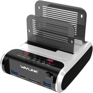 WAVLINK USB 3.0 zu SATA mit Offline Klonfunktion,Dual-Bay externe Festplatten Do - Afbeelding 1 van 7