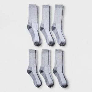 Fruit of the Loom Men's 5-PK Work Gear Open Pack Crew Socks - Gray 6-12 - Picture 1 of 1