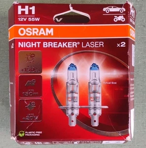 Osram H1 Night Breaker Laser Next Generation Pair Headlights Damaged Box - Picture 1 of 4