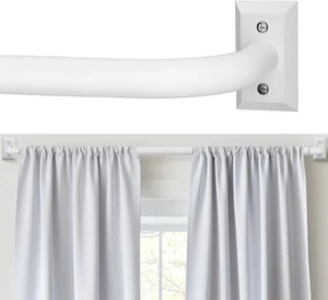 Caja abierta de montaje en pared/techo con barra de cortina envolvente blanca de 28-48" - Imagen 1 de 3