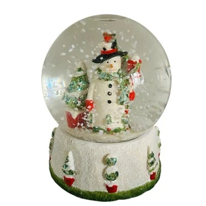 Vintage Snow Globe Snowman Xmas Tree Glitter Snowing Christmas Freestanding - Picture 1 of 6