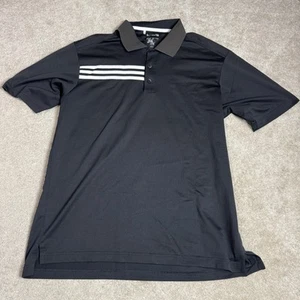 Adidas Mens Climacool Polo Shirt Large Black Active Golf - Picture 1 of 10