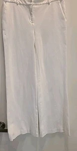 August Silk White Cotton Wide Leg pant size 6 - Picture 1 of 7