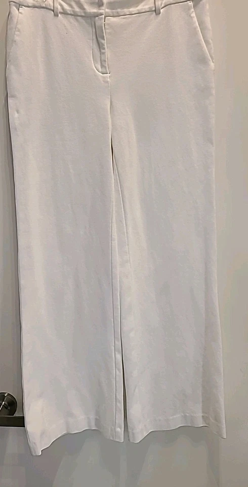 Pantalón August Silk Blanco Algodón Pierna Ancha Talla 6 Foto 1 de 4