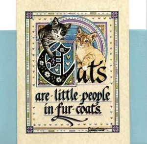 Cats Are Little People In Fur Coats Blank Note Card Notecard By Sydney Hauser - Picture 1 of 2