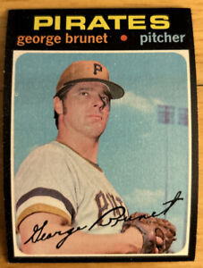 1971 Topps George Brunet Baseball Card #73 Pirates Pitcher Low-Grade O/C