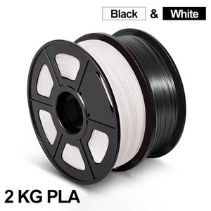 Black and White PLA Filament For 3D Printing 1.75mm 2 Rolls/Pack For DIY 3D FDM 