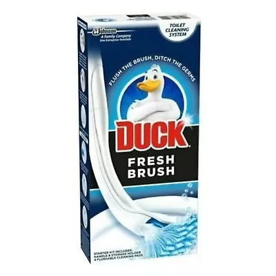 ST@LLION Duck Fresh Brush Toilet Starter Kit Includes Handle & 4 Flushable Brushes