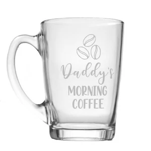 Personalised Morning Coffee Glass Mug, Coffee Mug, Coffee Lover - Picture 1 of 6