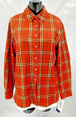 Vintage Rena Rowan Shirt Top Size 12 Button Up Long Sleeve Plaid Wool Blend NEW - Image 1 of 4