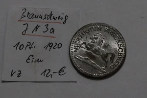 🧭 🇩🇪 Deutschland KRIEGSGELDMARKE BRAUNSCHWEIG 10 PFENNIG 1920 EISEN B68 #Z9516 - Bild 1 von 3