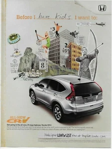 2012 Honda CR-V Archer Banjo Skyaking Scuba Archery Silver Car Original Print Ad - Picture 1 of 2