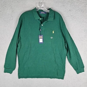 Polo Ralph Lauren Shirt Mens Large Green Long Sleeve Preppy Pony Basic Dad New - Picture 1 of 9