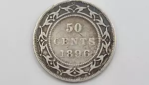 1896 Newfoundland, Canada 50 Cents Silver Coin - KM#6 - Picture 1 of 4