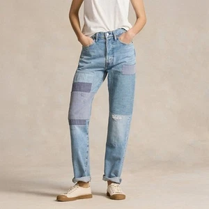 Polo Ralph Lauren High Rise Relaxed Straight Jean Blue Size 27 NEW NWT - Picture 1 of 13