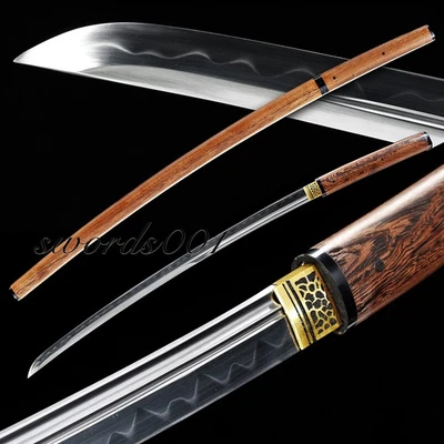 Double Bo-hi Clay Tempered Sharp Japanese Samurai Sword Unokubitsukuri Shirasaya - Image 1 of 4