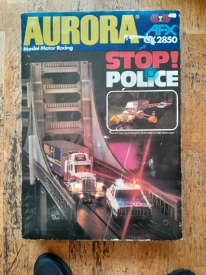 Aurora AFX Police Stop GX2850 Boxed With cars Slot Scalextric  - Image 1 of 4