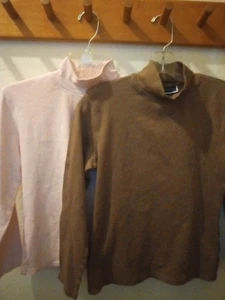 2 Vtg Karen Scott 100% Cotton Mock Neck Long Sleeve Women's Size Medium Tops - Picture 1 of 4