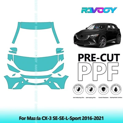 Película de protección de pintura precortada PPF para Mazda CX-3 SE-SE-L-Sport 2016-2021 Foto 1 de 4