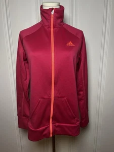 Adidas Climalite Damenjacke Größe S rosa orange gestreift Fußball schneller Versand - Bild 1 von 8