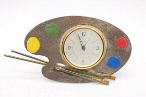 F Vintage Europa Artists Palette, Mid Century, Mechanical Clock, Ticking - Picture 1 of 7