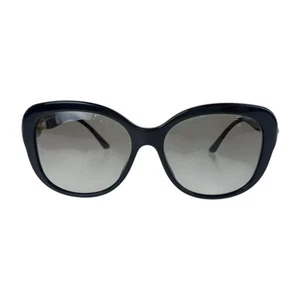 BVLGARI Rhinestone Black Gold Plastic Sunglasses Unisex W approx. 15cm Women's - Picture 1 of 9